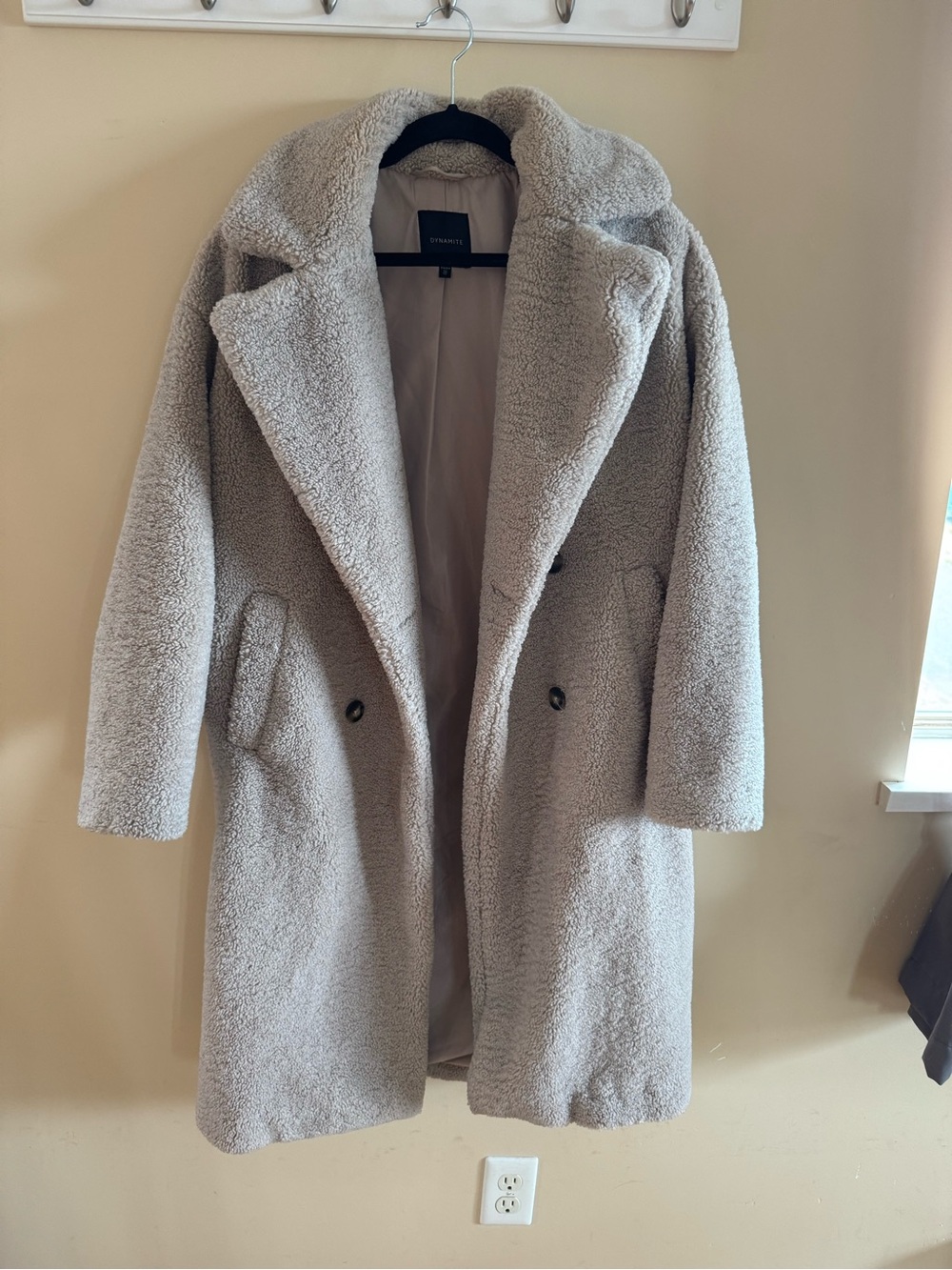 Dynamite Blush Beige Teddy Coat